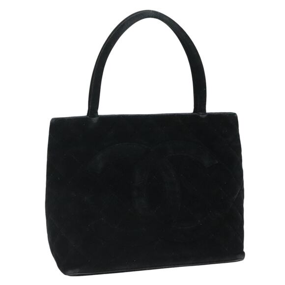 CHANEL Matelasse Standard Tote Bag Velor Black CC - Picture 1 of 16